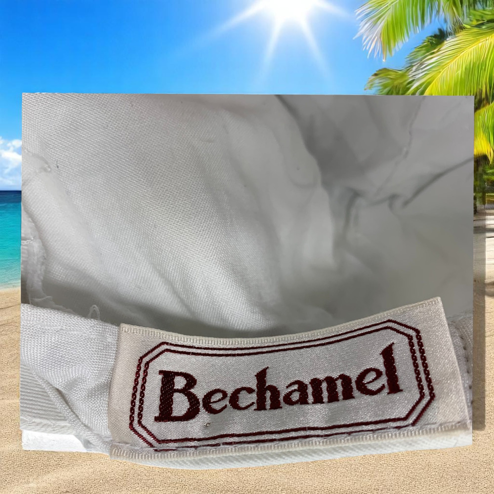Vintage Bechamel White Cotton Tie Back Extra Long Brim Sun Beach Hat Hong Kong - Picture 6 of 7